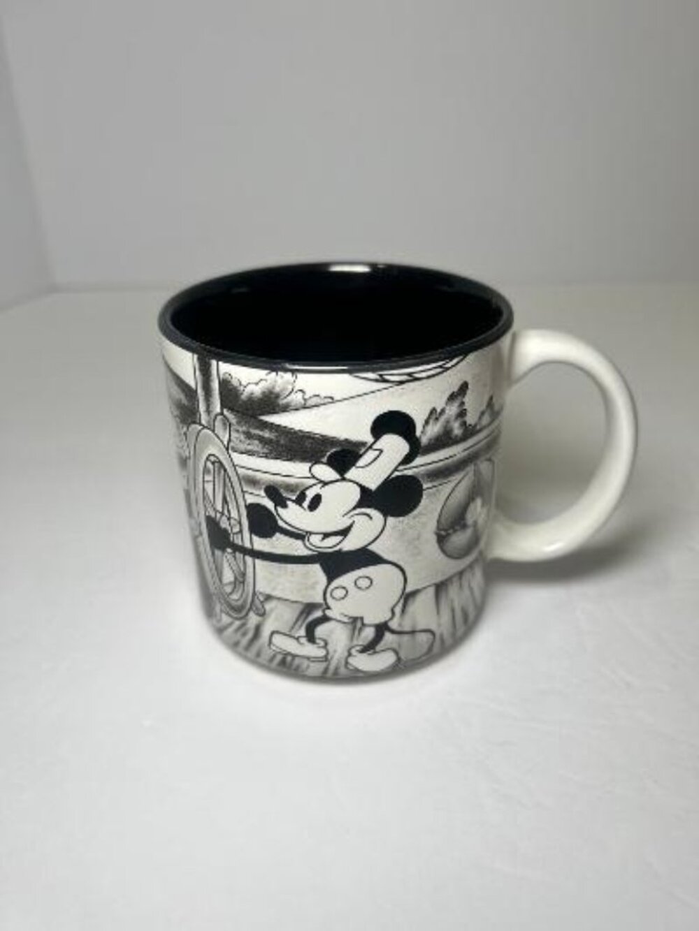 Vintage Walt Disney Mickey Mouse Steamboat Willie Black/White Collectible Mug
